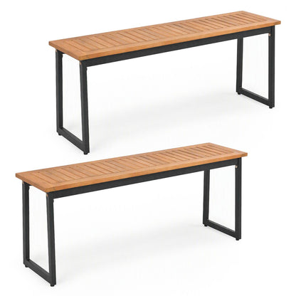 2-Seater Outdoor Dining Bench 800 LBS Max Load with Metal Legs