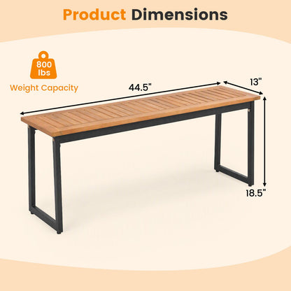 2-Seater Outdoor Dining Bench 800 LBS Max Load with Metal Legs