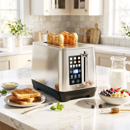 2 Slice Toaster with LED Display and 6 Browning Levels