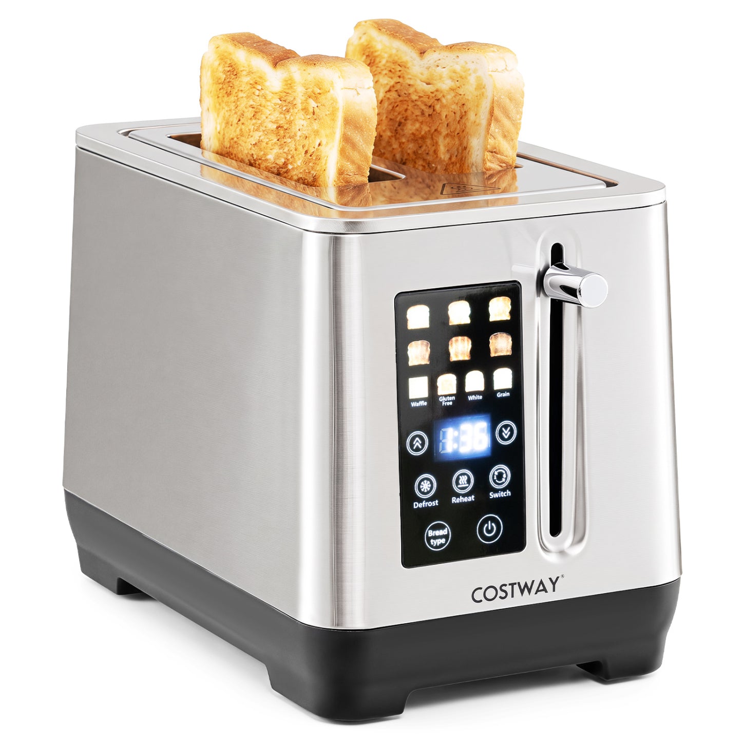 2 Slice Toaster with LED Display and 6 Browning Levels
