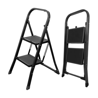 3 Step Ladder Folding Step Stool with Handrail and Wide Anti