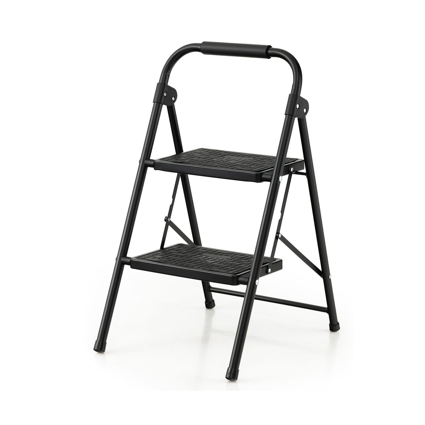 2-Step Folding Ladder with Wide Anti-Slip Pedal