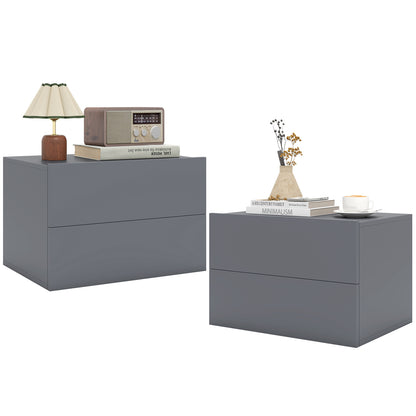 Wall Mounted Floating Nightstand with 2 Drawers