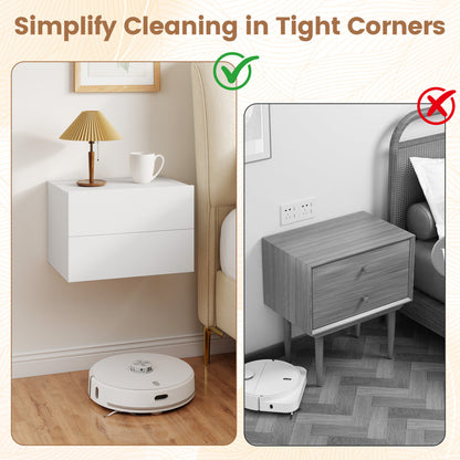 Wall Mounted Floating Nightstand with 2 Drawers