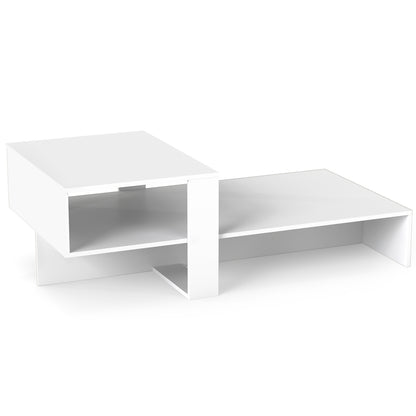 2-Tier Coffee Table with Open Storage Shelf