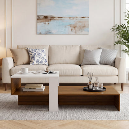 2-Tier Coffee Table with Open Storage Shelf