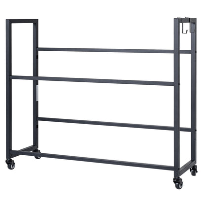 2-Tier Drink Crate Rack with 4 Universal Wheels for Beer and Water Kitchen and Bar