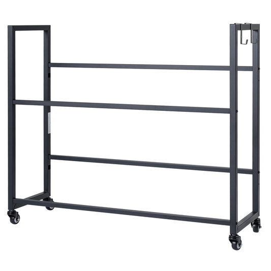 2-Tier Drink Crate Rack with 4 Universal Wheels for Beer and Water Kitchen and Bar