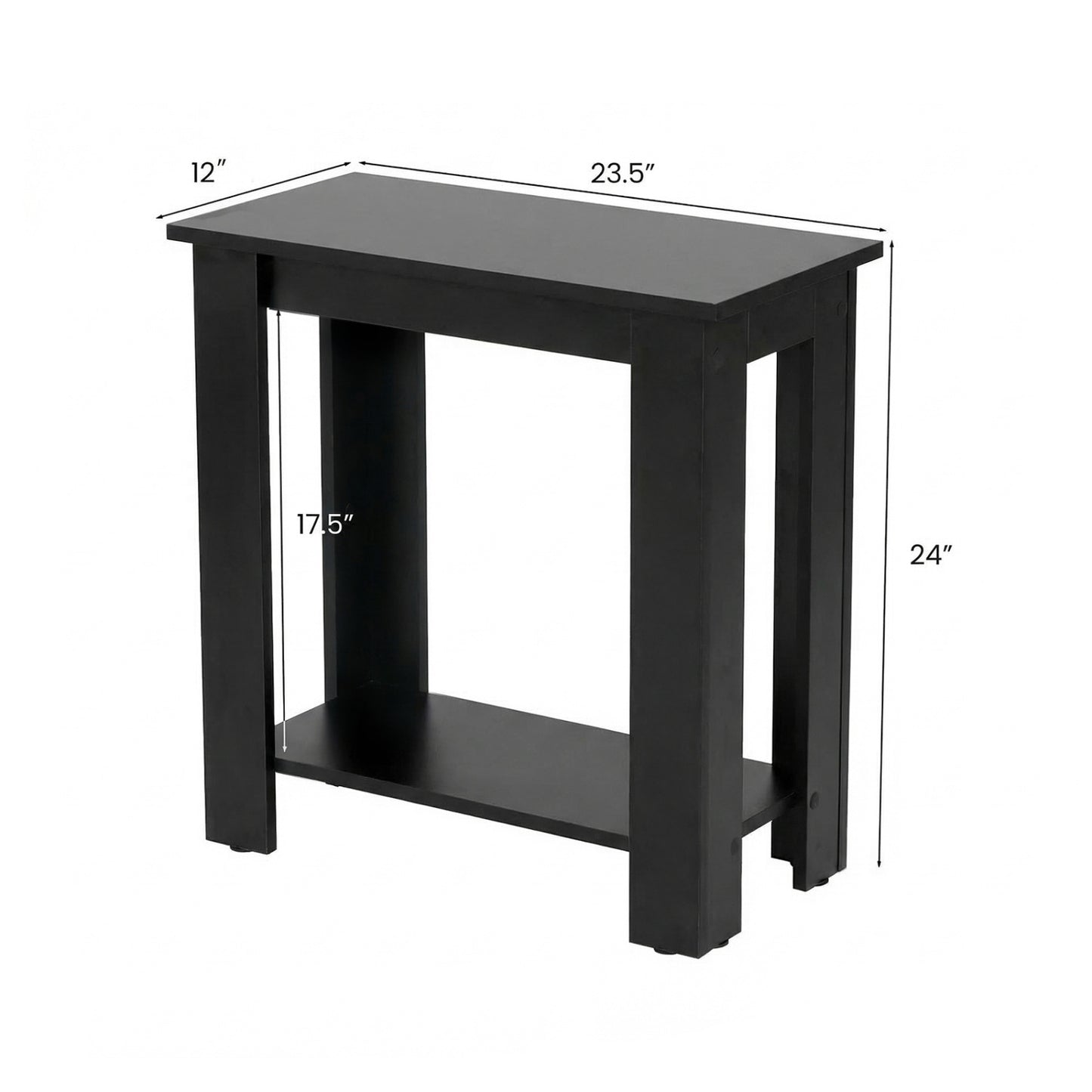 2-Tier Compact End Table with Storage Shelf