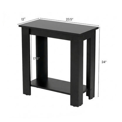 2-Tier Compact End Table with Storage Shelf