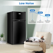 2 Doors Cold-rolled Sheet Compact Refrigerator-Black