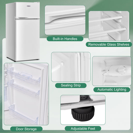 2 Doors Cold-rolled Sheet Compact Refrigerator-White
