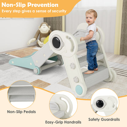 2 in 1 Baby Slide with Climber for Toddlers Age 18+ Months-Blue