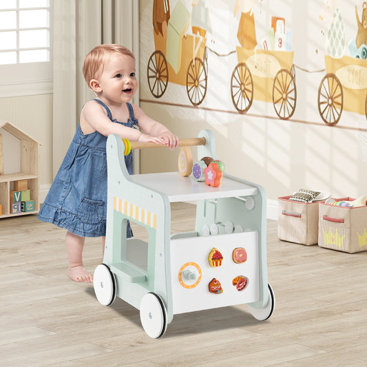 2-in-1 Baby Walker with Storage and Ice Creams for 1+ Years Old
