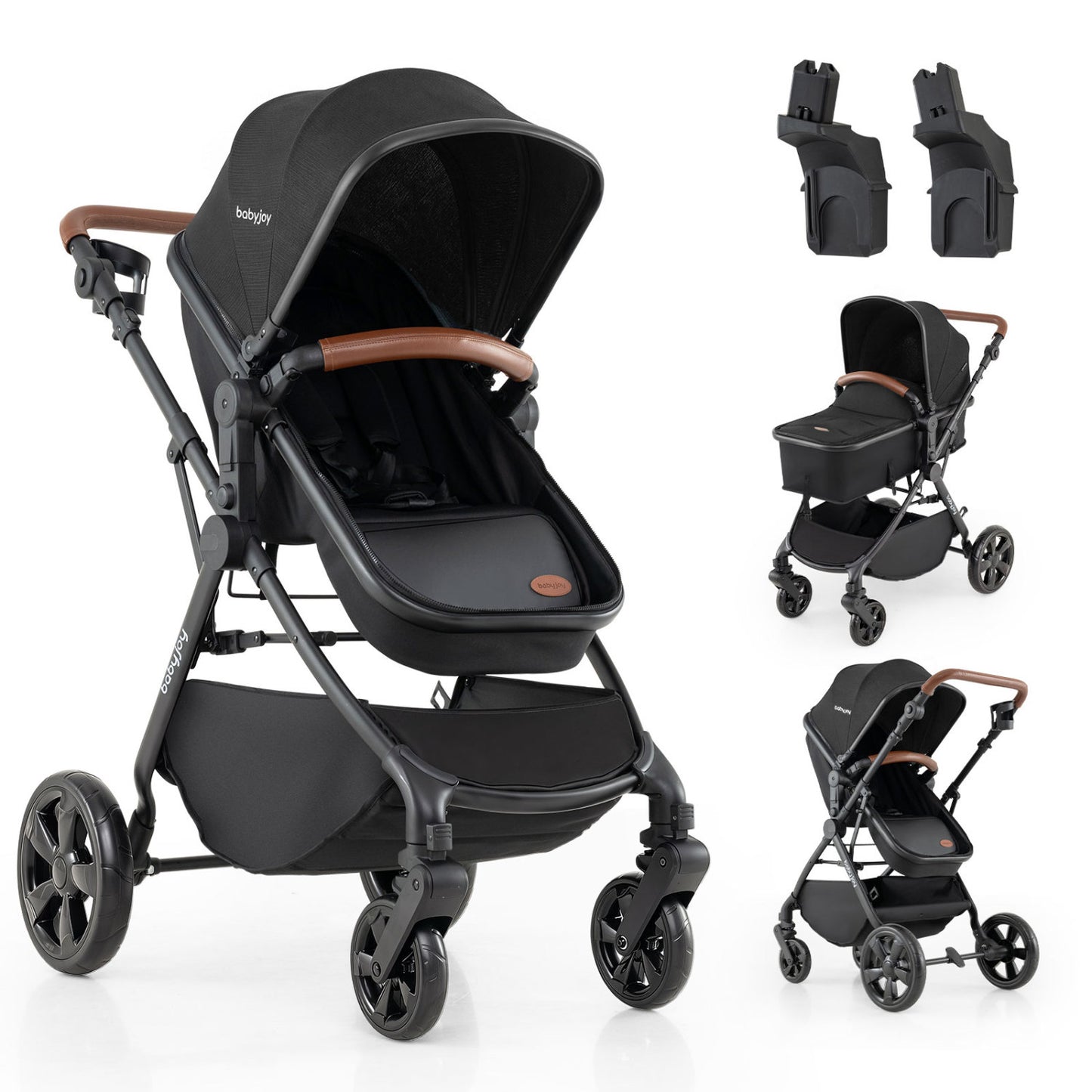 2-in-1 Convertible Baby Stroller with Car Seat Adapters