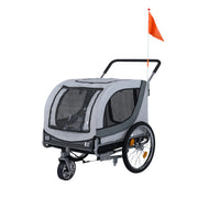 2-in-1 Dog Bike Trailer with Universal Bicycle Coupler-White