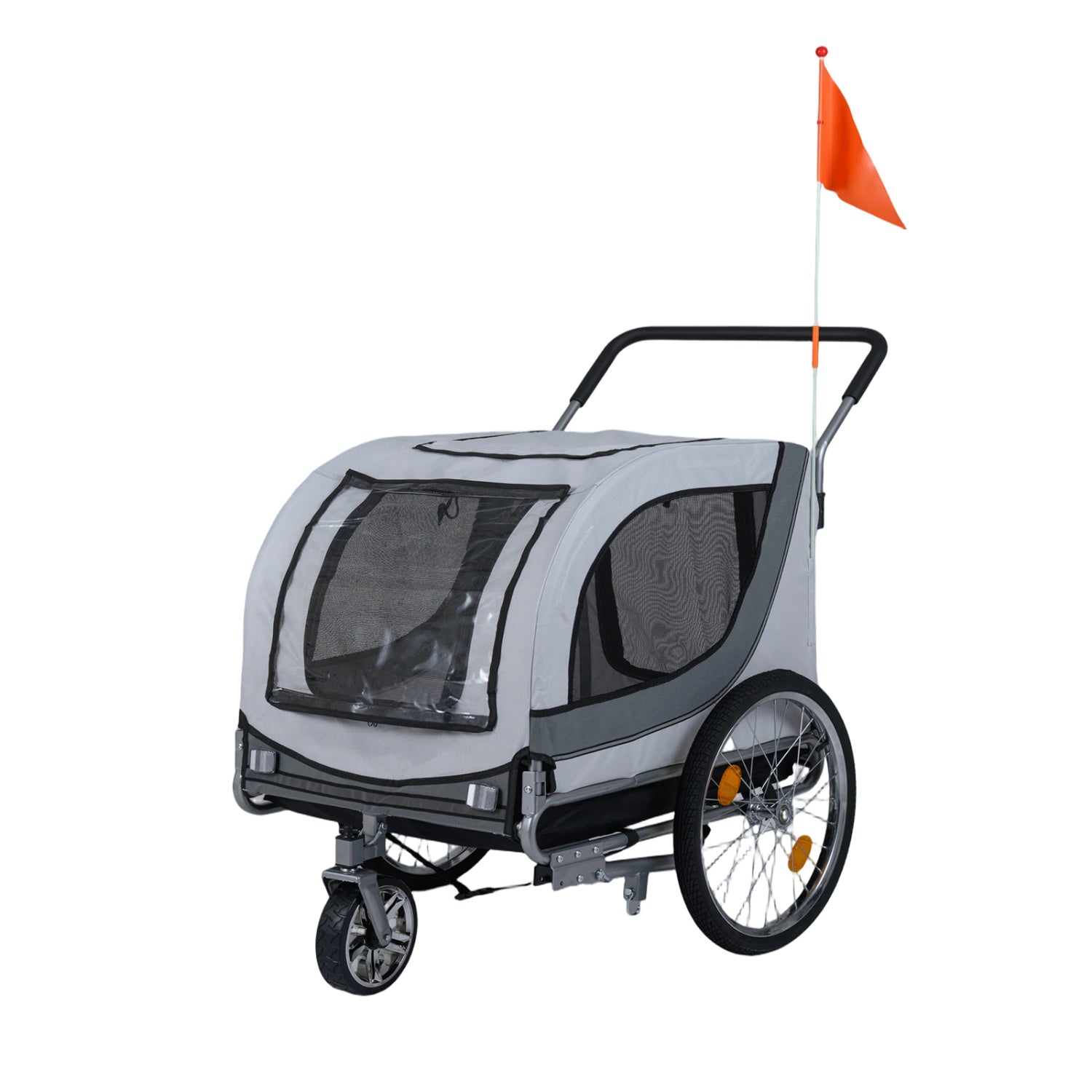 2-in-1 Dog Bike Trailer with Universal Bicycle Coupler-White
