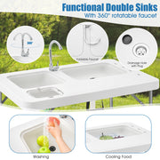 2-in-1 Folding Fish Cleaning Table-White