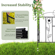 2 in 1 Garden Arbor with Door and Latch for Outdoor Lawn-Black