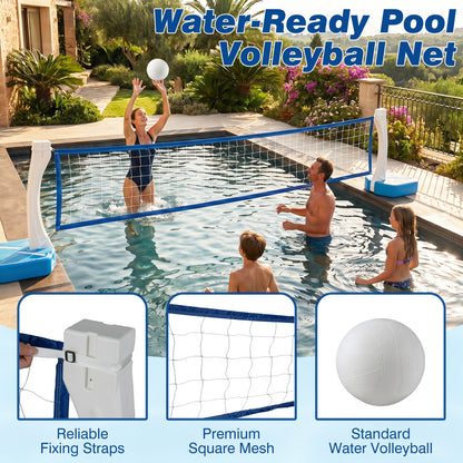 2-in-1 Pool Basketball Hoop & Volleyball Net with Weighted Base