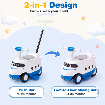 2-in-1 Ride On Push Car for Toddlers Ages 1-3 Years
