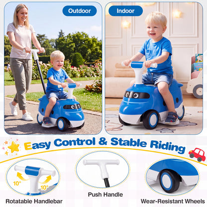 2-in-1 Ride On Push Car for Toddlers Ages 1-3 Years