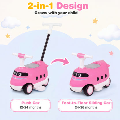 2-in-1 Ride On Push Car for Toddlers Ages 1-3 Years