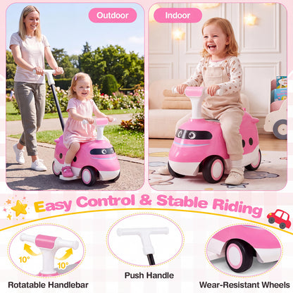 2-in-1 Ride On Push Car for Toddlers Ages 1-3 Years