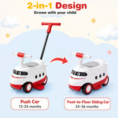 2-in-1 Ride On Push Car for Toddlers Ages 1-3 Years