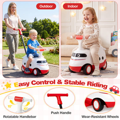 2-in-1 Ride On Push Car for Toddlers Ages 1-3 Years
