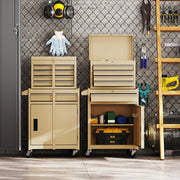 2-in-1 Rolling Tool Chest with 5 Sliding Lockable Drawers-Yellow