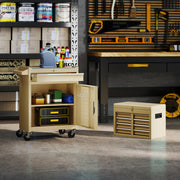 2-in-1 Rolling Tool Chest with 5 Sliding Lockable Drawers-Yellow