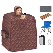 800W 2 Person Portable Steam Sauna Tent SPA with Hat Side Holes 3L Steamer