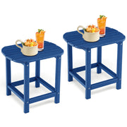 2-Pieces18 Inches Adirondack Outdoor Side Table for Patio and Garden-Navy