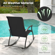 2 Pieces Outdoor Rocking Chairs with Breathable Backrest-Black