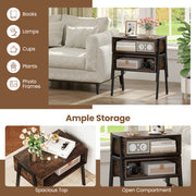 2 Pieces Stackable Night Stand Bedside End Table Set