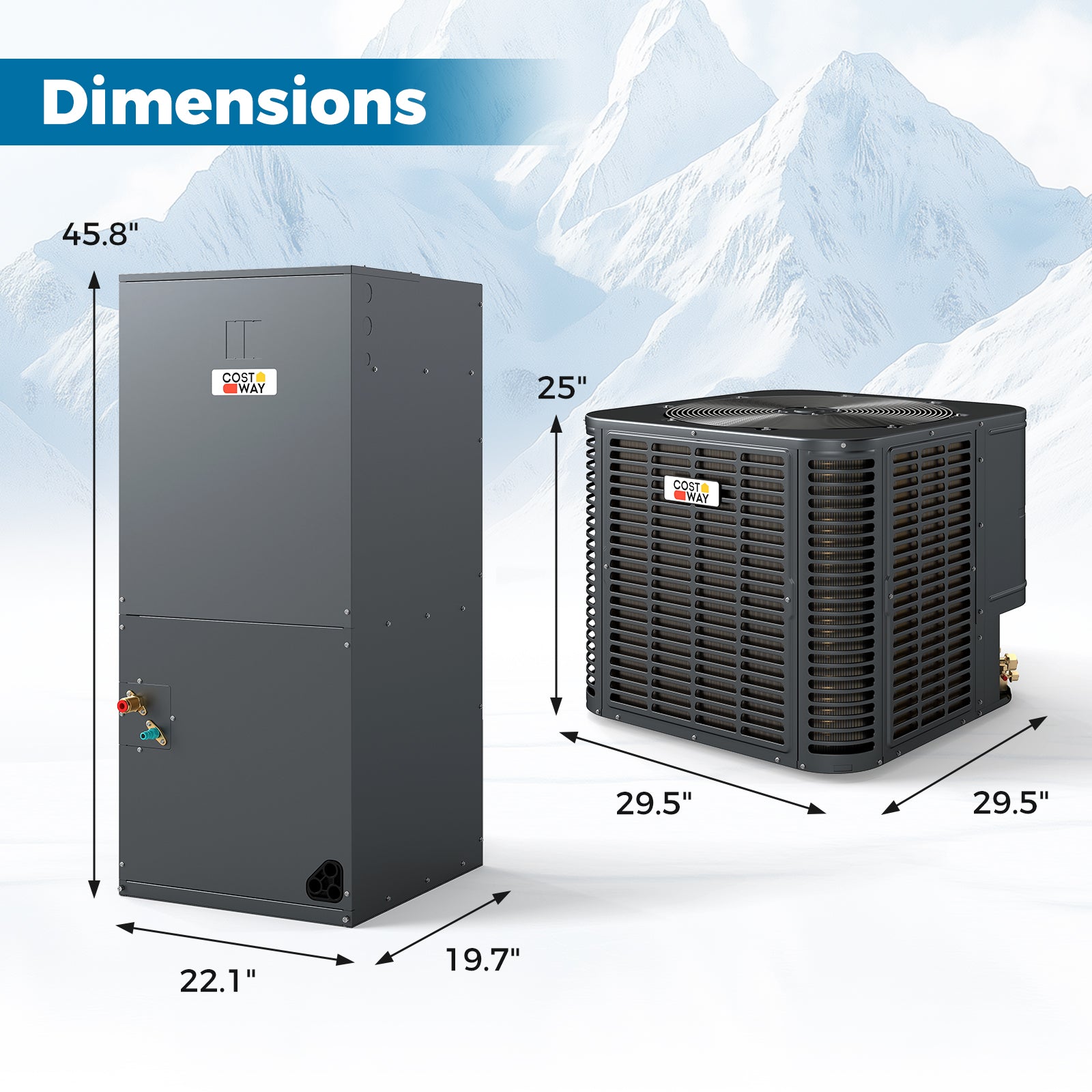 2 to 3 Ton 18.6-20 SEER2 Central Air Conditioner with Variable Speed