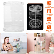 360° Rotating Makeup Organizer Clear Cosmetic Storage Rack