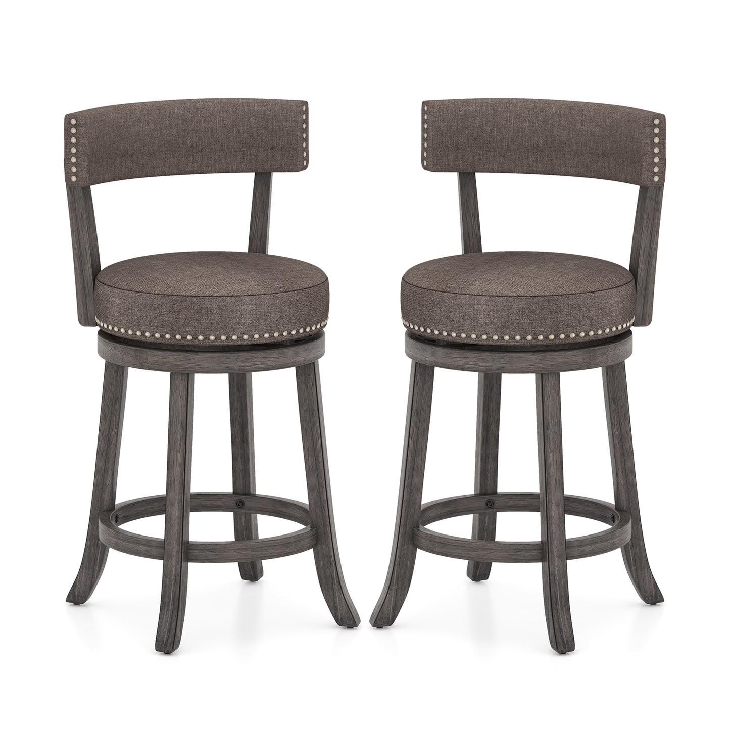Counter Height Swivel Bar Stools Set of 2 - 24 & 29 Inch