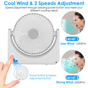 6.5in Desk Fan USB Powered 2 Speeds Table Cooling Fan
