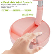 Pink Portable Folding Desk Table Fan