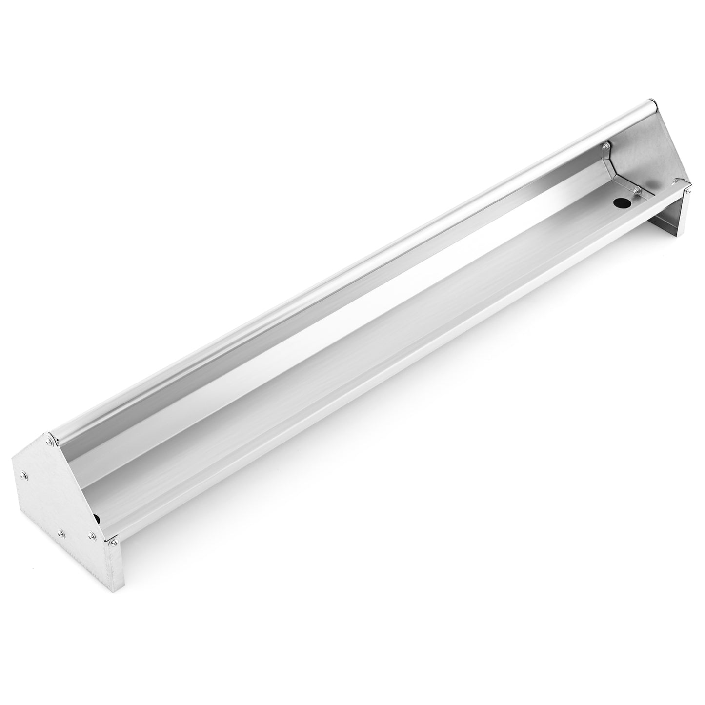Metal Chicken Feeder Chicken Feeding Trough with Drainage Holes-Silver