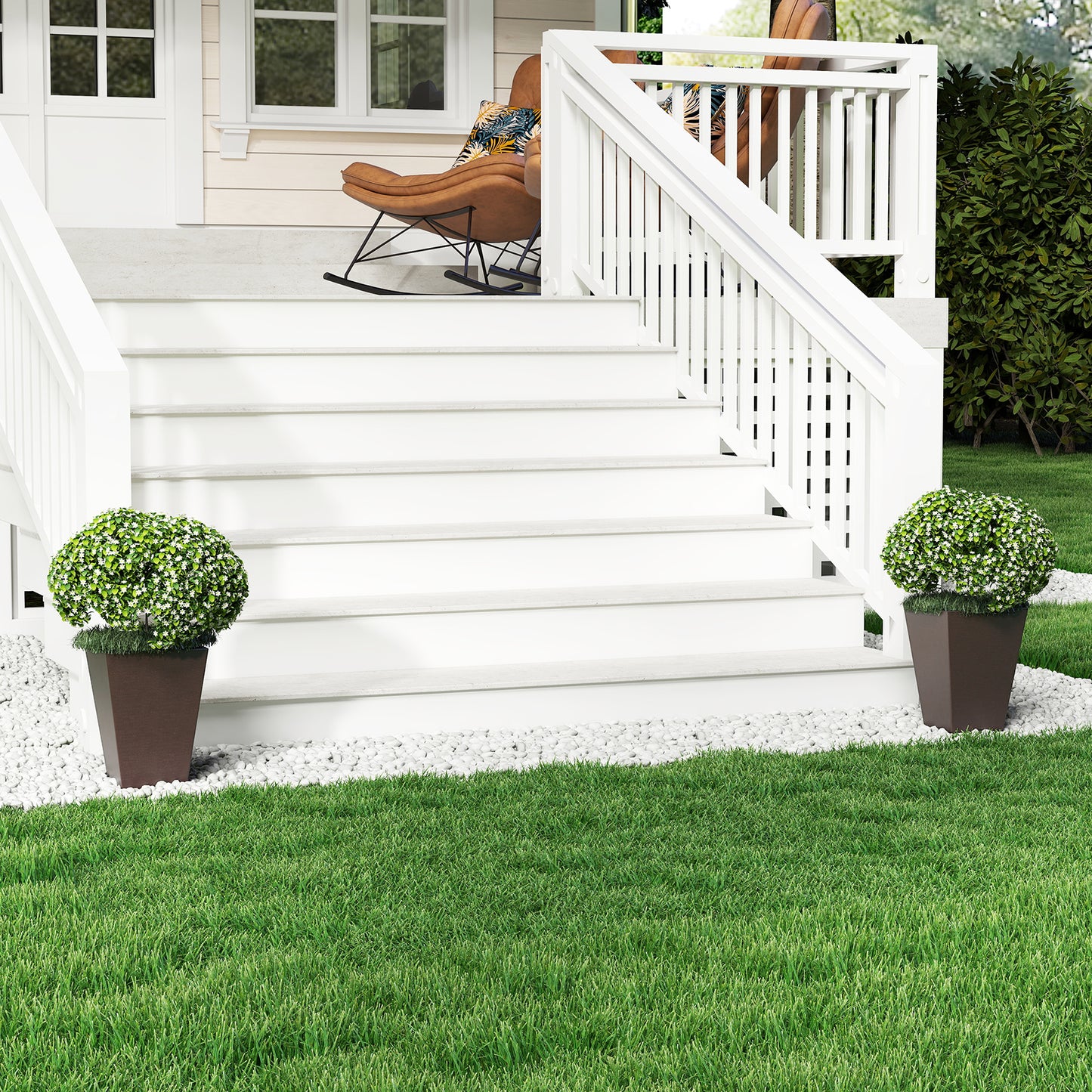 Set of 2 Square Taper Planter with Removable Inner Bucket and Optional Drainage Hole-S