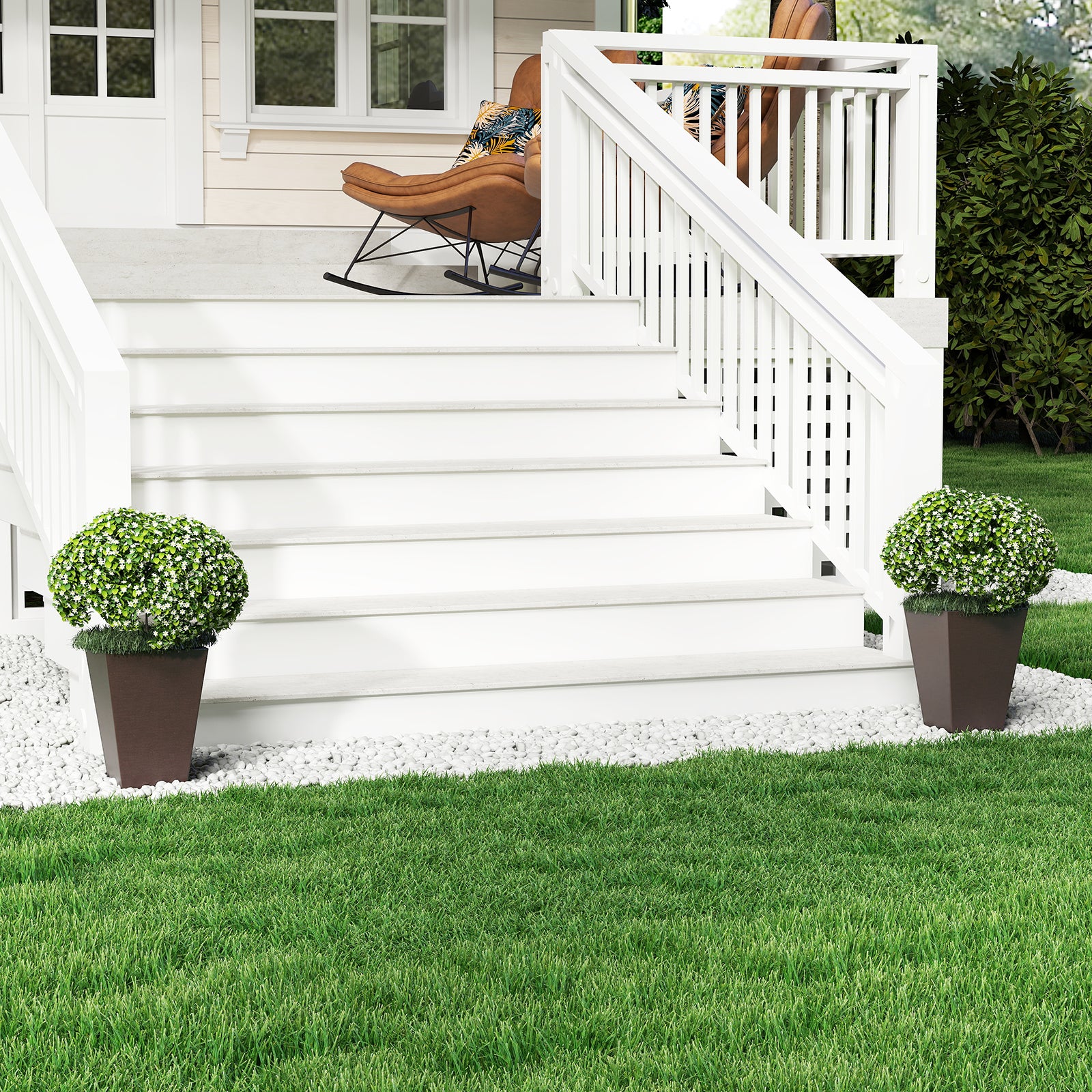 Set of 2 Square Taper Planter with Removable Inner Bucket and Optional Drainage Hole-S