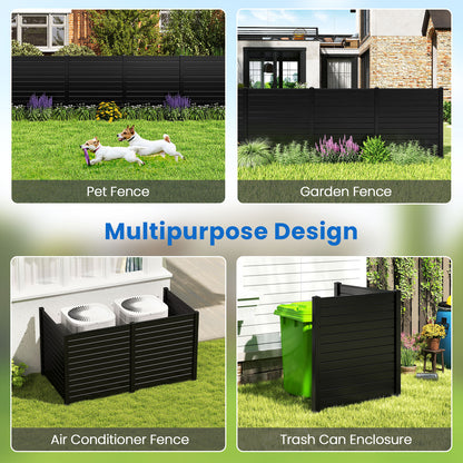 Freestanding 48 x 48 Inch Air Conditioner Fence with Metal Ground Stakes