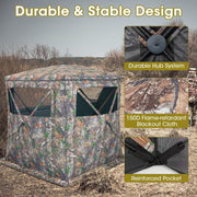 2-3 Person Hunting Blind Portable Pop Up Ground Tent with Carry Bag and Storage Pocket