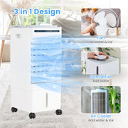 3-in-1 Evaporative Portable Air Cooler with 3 Modes include Remote Control-White