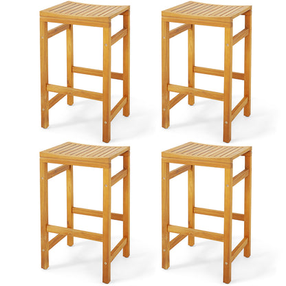 30-Inch Height Bar Chair with Saddle Shaped Seat and Sturdy Footrest-Set of 4 - Set Of 4