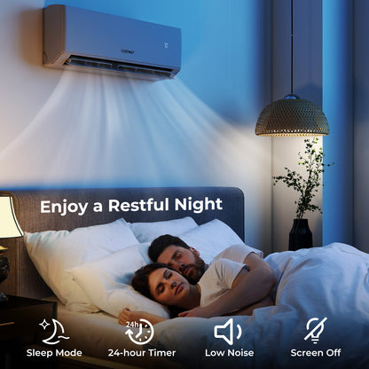 30000 BTU 2 Zone 23 SEER2 Mini Split Air Conditioner Wifi Enabled with Heat Pump-7K + 18K