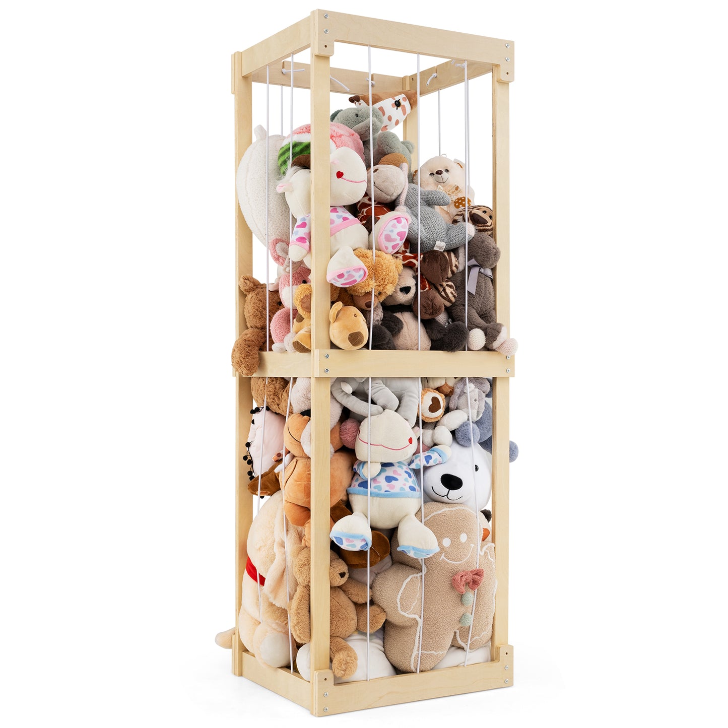 300L Large Stuffed Animal Storage with Open Top and Elastic Cords